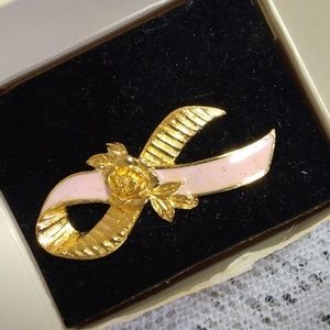 2 FOR $15 BUNDLE SALE! Vintage Avon Pink Ribbon 1993 Brooch Cancer Awareness